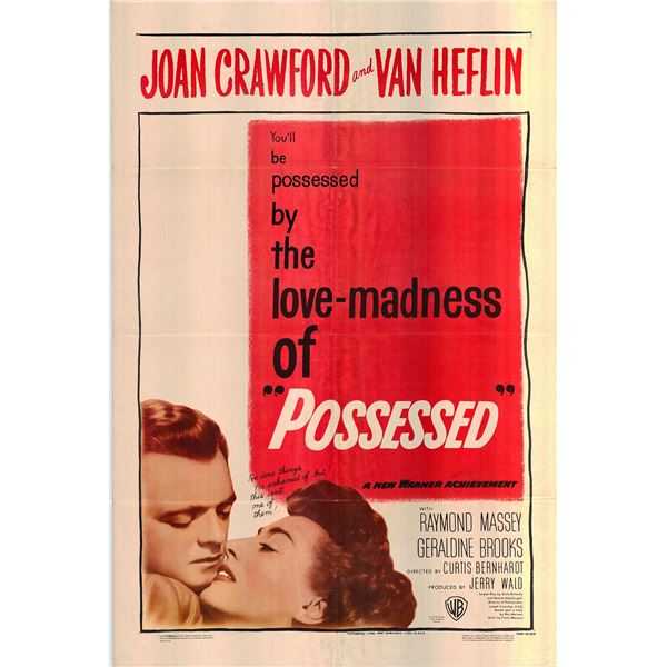 Possessed original 1947 vintage one sheet movie poster