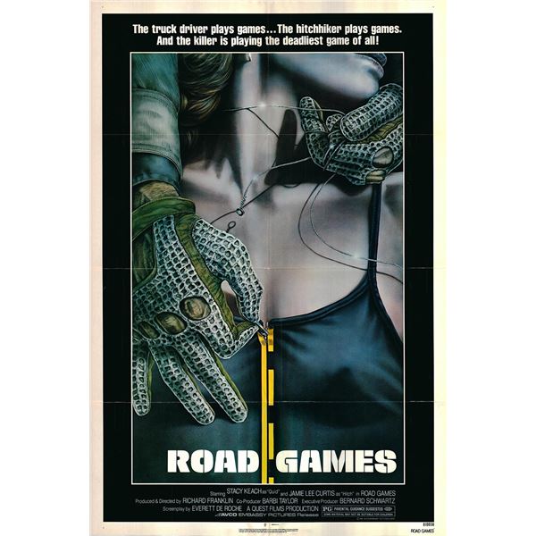 Road Games original 1981 one sheet movie poster