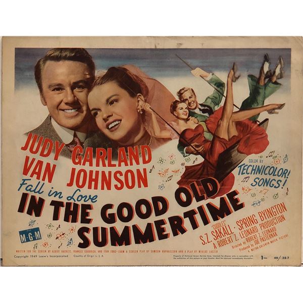 In the Good Old Summertime original 1949 vintage lobby card
