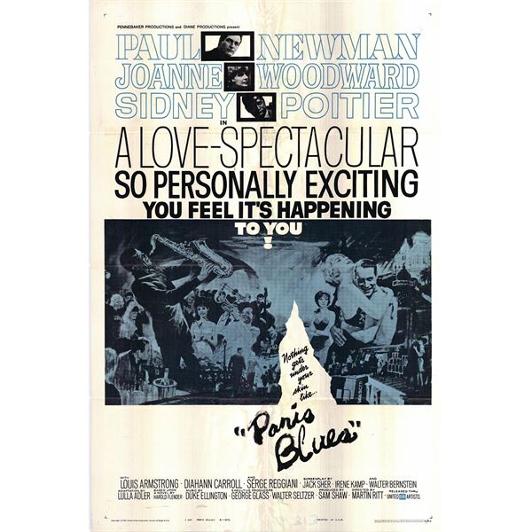 Paris Blues original 1961 vintage one sheet movie poster