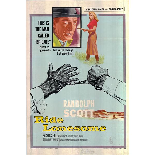 Ride Lonesome original 1959 vintage one sheet movie poster