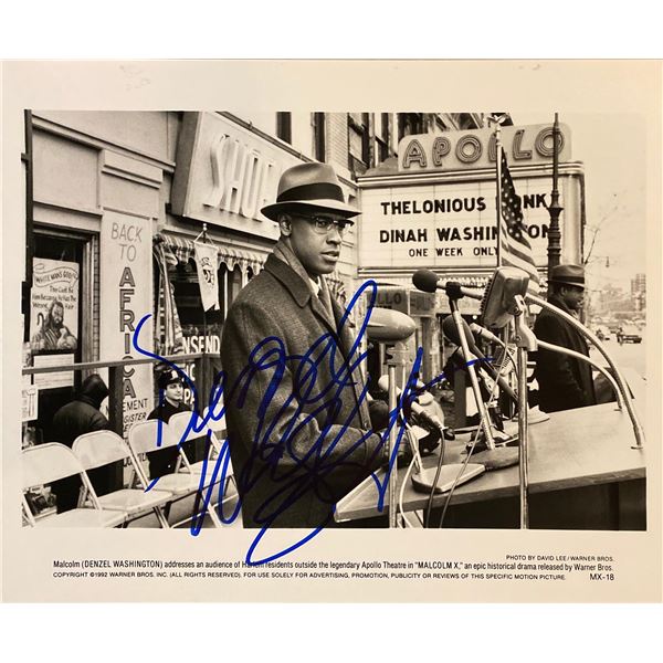 Malcolm X Denzel Washington signed movie photo