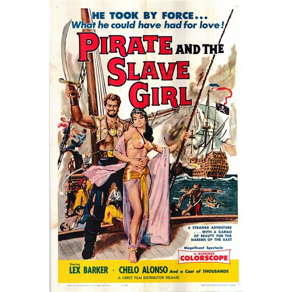 Pirate and the Slave Girl original 1961 vintage one sheet movie poster