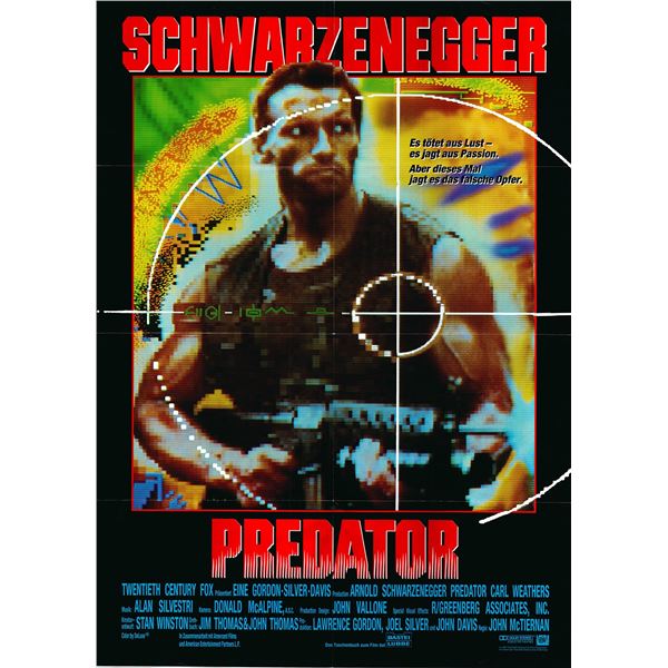 Predator original 1987 vintage German one sheet movie poster