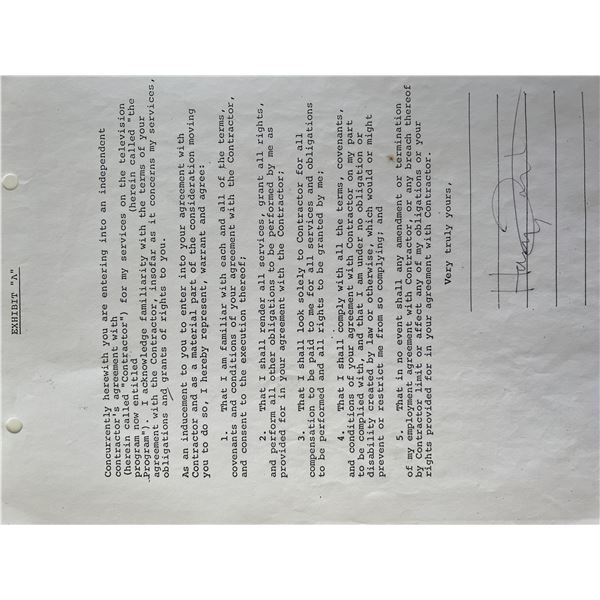 Harry Nilsson signed contract