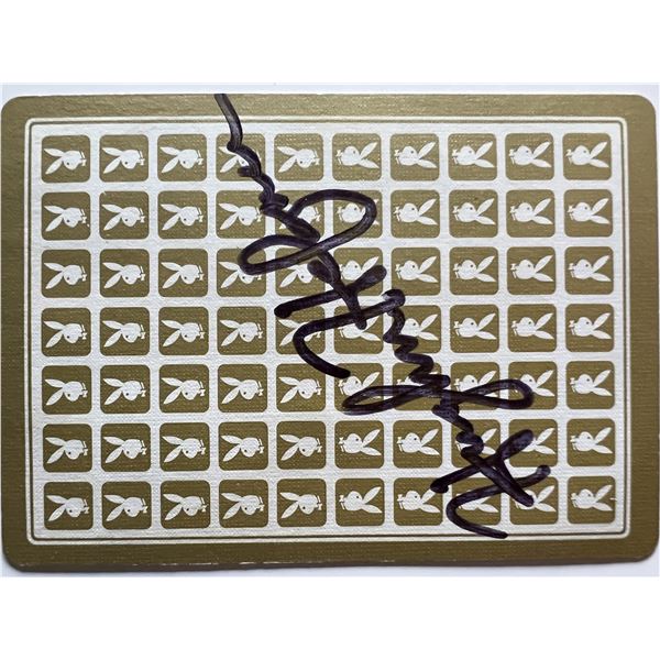 Hugh Hefner signed playing card. GFA authenticated