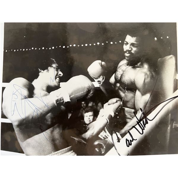 Rocky Sylvester Stallone and Carl Weathers signed movie photo
