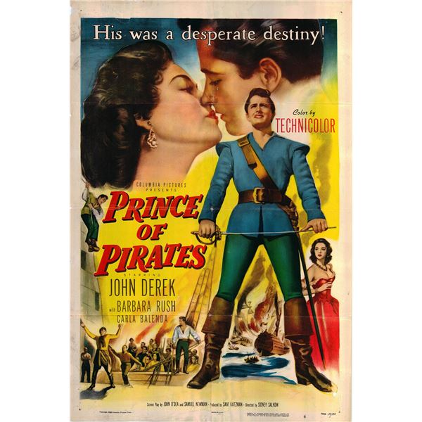 Prince of Pirates original 1953 vintage one sheet movie poster