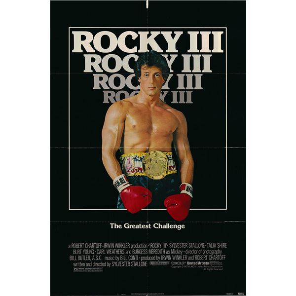Rocky III original 1982 vintage one sheet movie poster