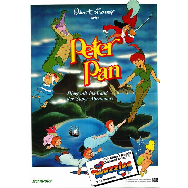 Peter Pan original 1976R German one sheet movie poster