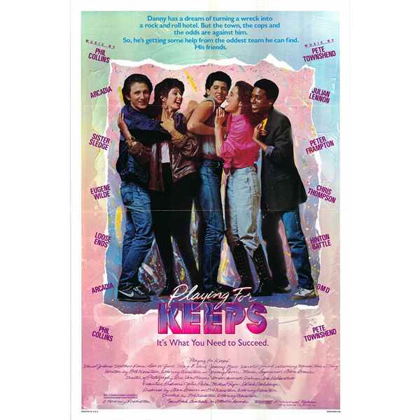 Playing for Keeps original 1986 vintage one sheet movie poster