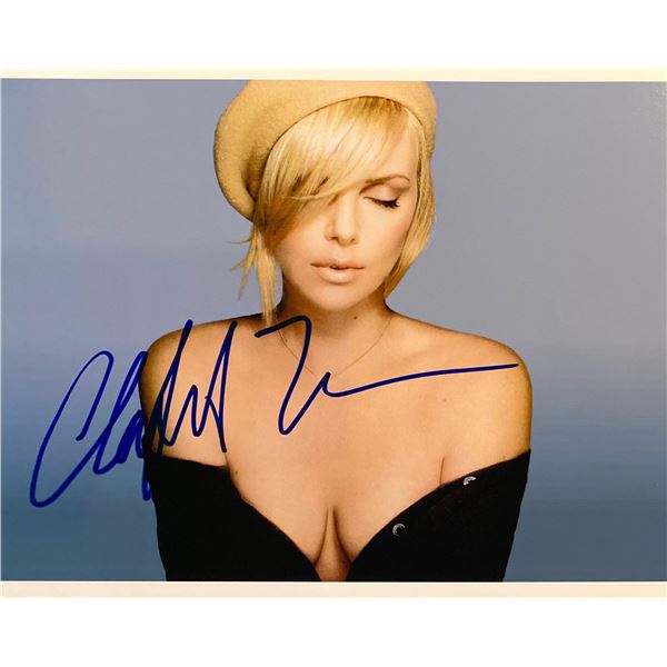 Charlize Theron signed photo