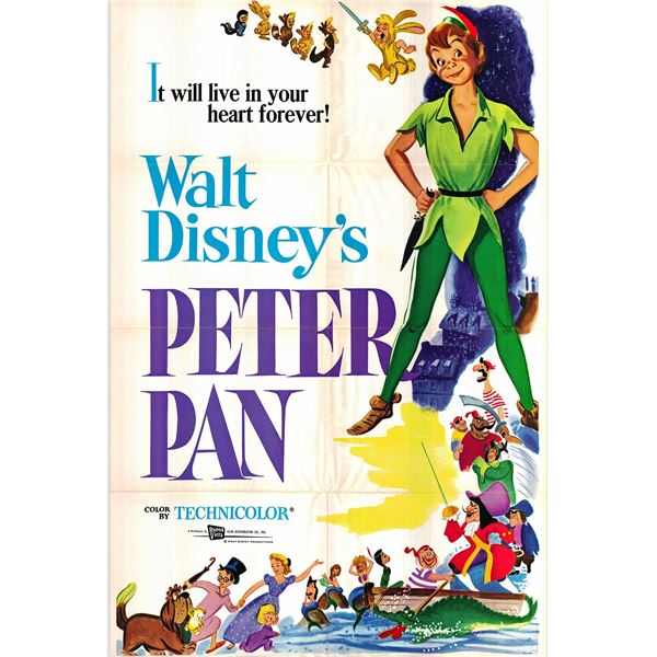Peter Pan original 1976R vintage one sheet movie poster