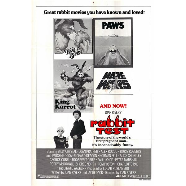 Rabbit Test original 1973 vintage one sheet movie poster