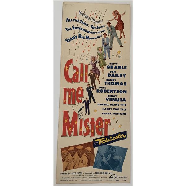 Call Me Mister vintage movie poster
