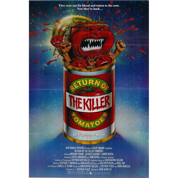 Return of the Killer Tomatoes! original 1988 vintage one sheet movie poster