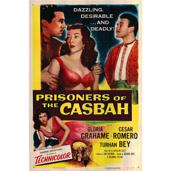 Prisoners of the Casbah original 1953 vintage one sheet movie poster