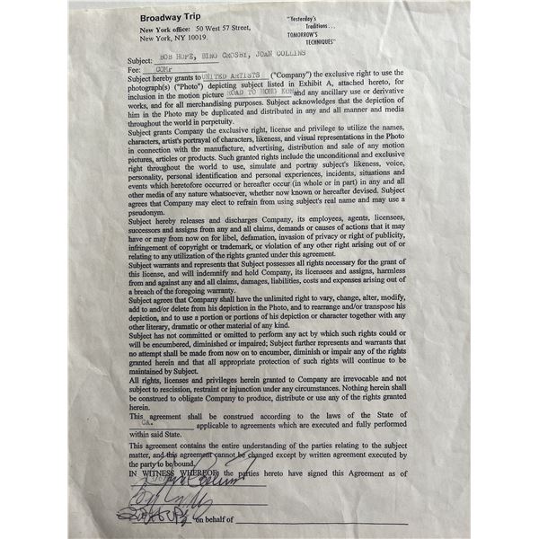 Road To Hong Kong Bob Hope and cast signed Broadway Trip contract