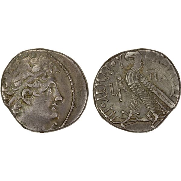 PTOLEMAIC: Kleopatra III & Ptolemy IX Soter, 116-107 BC, AR tetradrachm (13.85g), Alexandria, year 1