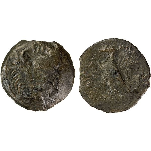 PTOLEMAIC: Kleopatra VII Thea Neotera, 51-30 BC, AE obol (8.02g), uncertain Cypriot mint (Paphos?),