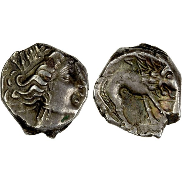 CELTIC: Cisalpine Gaul, Insubres, AR drachm (3.49g), late 2nd-early 1st century BC, VF-EF