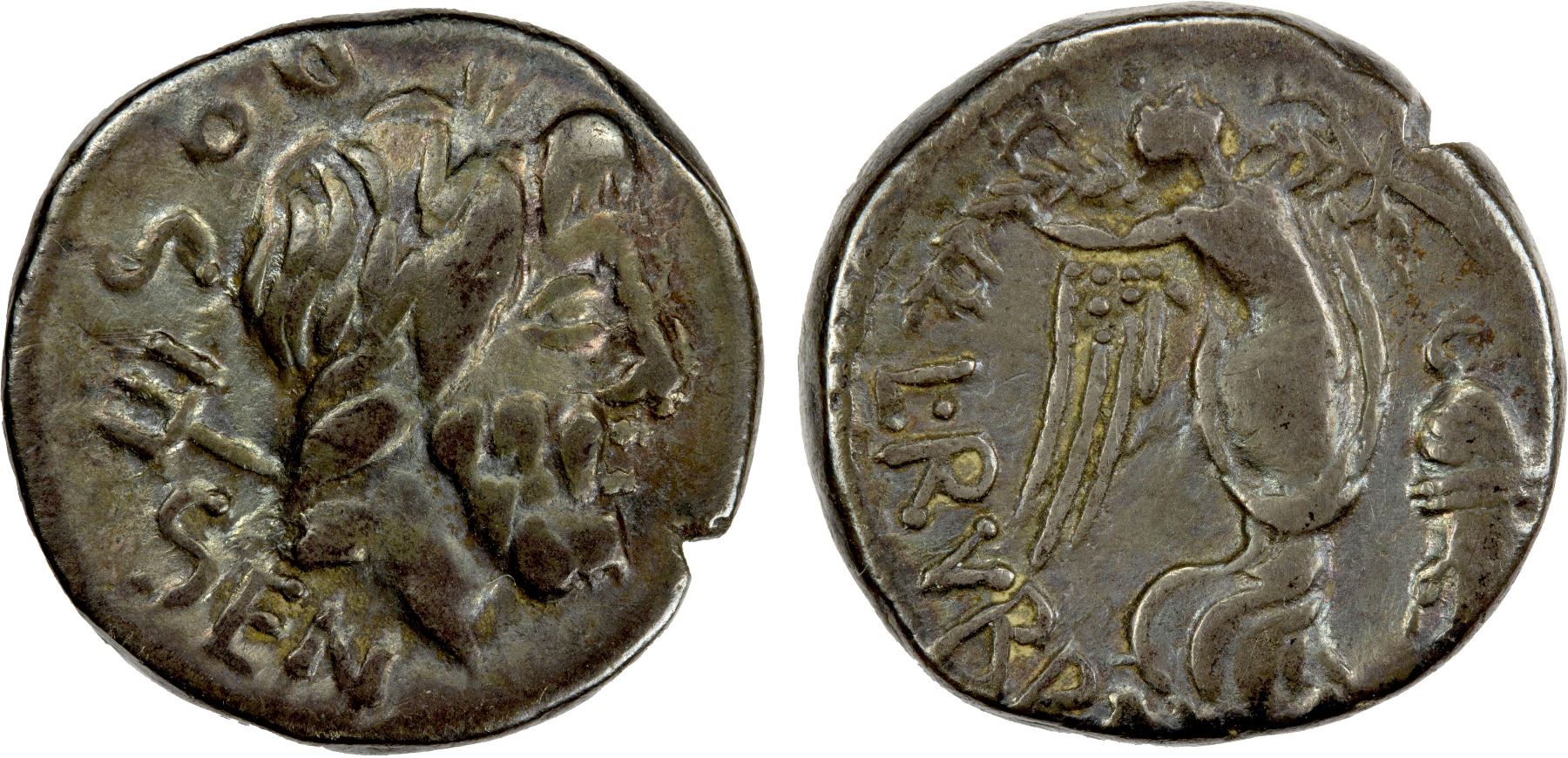 ROMAN REPUBLIC: L. Rubrius Dossenus, AR quinarius (2.05g), Rome, 87 BC ...