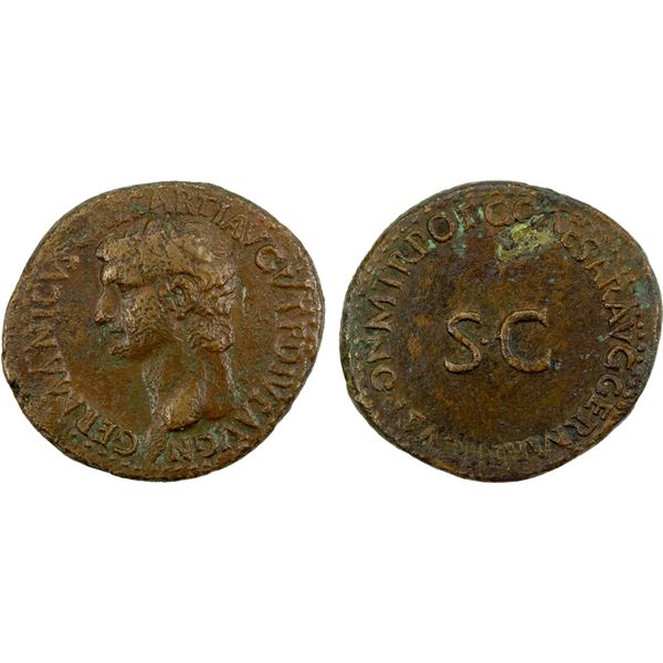 ROMAN EMPIRE: Germanicus, died 19 AD, AE as (12.02g), Rome, 37/8 AD, Choice VF