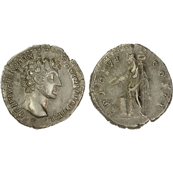 ROMAN EMPIRE: Marcus Aurelius, as caesar, 139-161 AD, AR denarius (3.08g), Rome, 151-152 AD, VF-EF