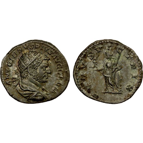 ROMAN EMPIRE: Caracalla, 198-217 AD, AR antoninianus (5.30g), Rome, 213-217 AD, Choice VF