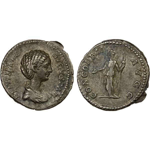 ROMAN EMPIRE: Plautilla, augusta, 202-205 AD, AR denarius (3.39g), Rome, VF