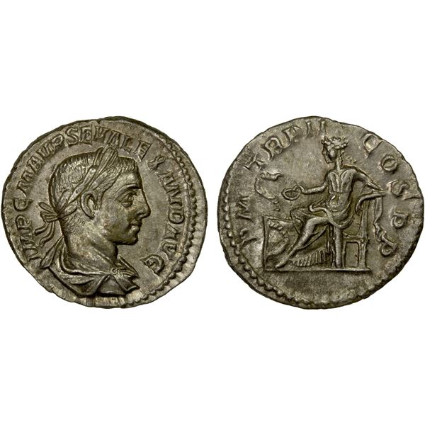 ROMAN EMPIRE: Severus Alexander, 222-235 AD, AR denarius (3.24g), Rome, 223 AD, VF-EF