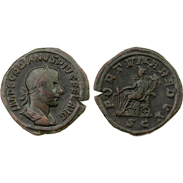 ROMAN EMPIRE: Gordian III, 238-244 AD, AE sestertius (19.18g), Rome, 244 AD, VF