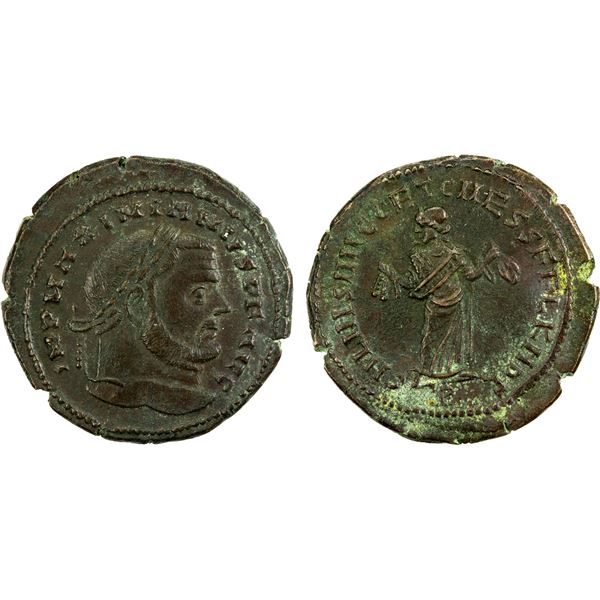 ROMAN EMPIRE: Maximian, 299-303 AD, AE follis (11.13g), Carthage, 286-305 AD, EF