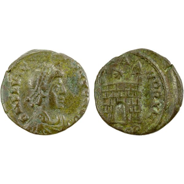 ROMAN EMPIRE: Flavius Victor, 387-388, AE nummus (1.14g), Aquileia, VF