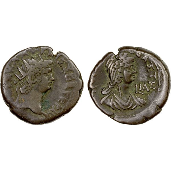 ROMAN PROVINCIAL: EGYPT: Nero, 54-68 AD, potin tetradrachm (13.05g), year 11 (64/5 AD), F-VF