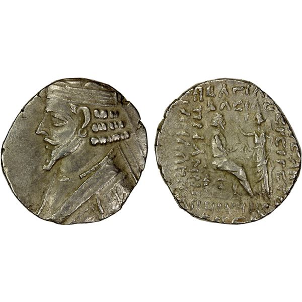PARTHIAN KINGDOM: Phraatakes, ca. 2 BC-4 AD, AR tetradrachm (10.52g), Seleukia on the Tigris, SE 310