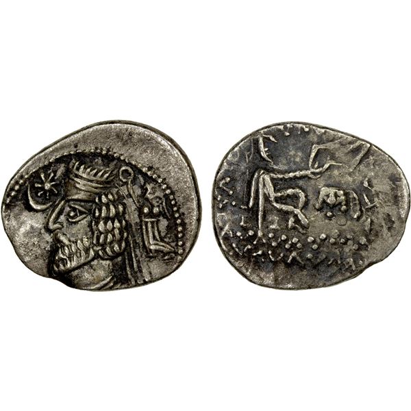 PARTHIAN KINGDOM: Phraatakes, ca. 2 BC-4 AD, AR drachm (3.70g), VF