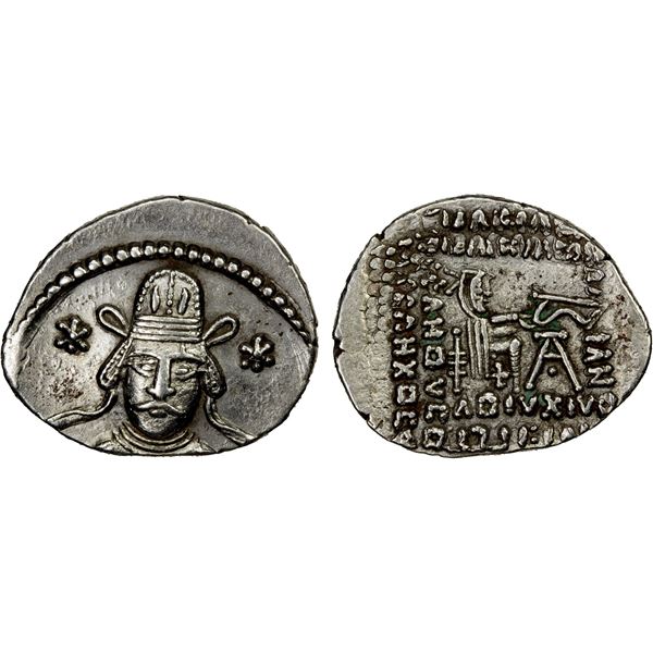PARTHIAN KINGDOM: Vonones II, 51 AD, AR drachm (3.66g), Ekbatana, VF-EF