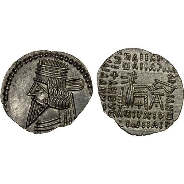PARTHIAN KINGDOM: Vologases III, 105-147 AD, AR drachm (3.48g), Unc