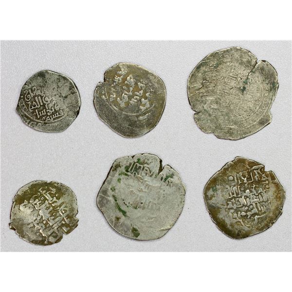 GHORID: LOT of 6 silver "dinars"