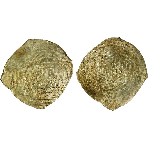 ILKHAN: Anonymous Qa'an al-'Adil, 1245-1283, pale AV dinar (2.15g), NM, ND, VF-EF