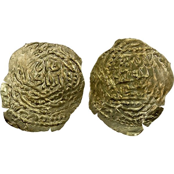 ILKHAN: Anonymous Qa'an al-'Adil, 1245-1283, pale AV dinar (1.19g), NM, ND, VF-EF
