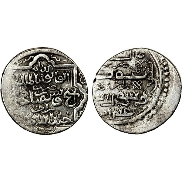 JALAYRIDS: Shaykh Uways I, 1356-1374, AR 2 dinars (3.50g), Râmuz (=Ramhurmuz), AH(76)6, choice VF