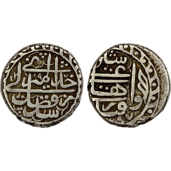 BARAKZAI: Wali Sher 'Ali, 1880, AR kabuli rupee (9.29g), Qandahar, AH1297//1297, VF