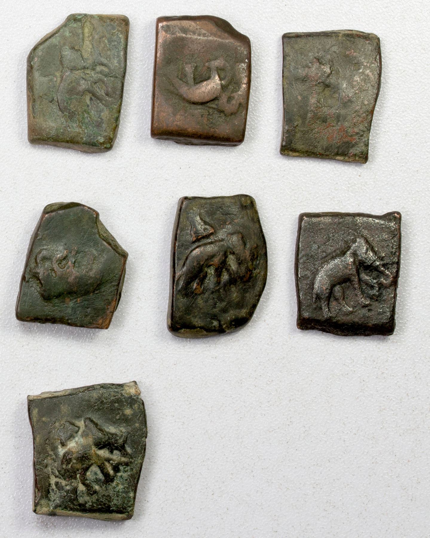 TAXILA: LOT of 7 rectangular copper coins - Stephen Album Rare Coins