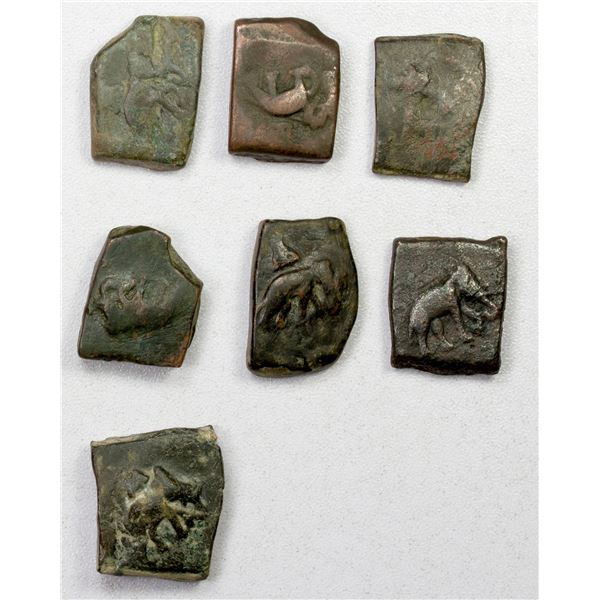 TAXILA: LOT of 7 rectangular copper coins