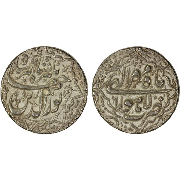 MUGHAL: Jahangir, 1605-1628, AR rupee (11.46g), Lahore, year 6, EF-AU