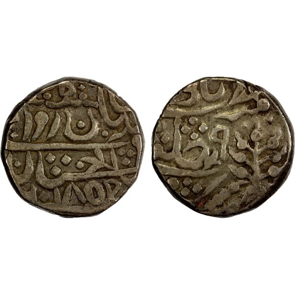 KARAULI: Madan Pal, 1854-1869, AR rupee (11.05g), 1859 year 9, choice VF