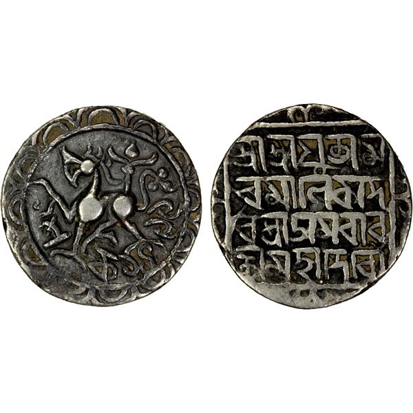 TRIPURA: Amara Manikya, 1577-1586, AR tanka (10.49g), SE1499, VF