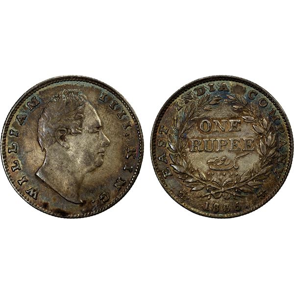 BRITISH INDIA: William IV, 1830-1837, AR rupee, 1835(b), EF